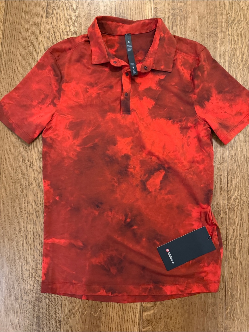 Men's Red Tie-Dye Polo Shirt